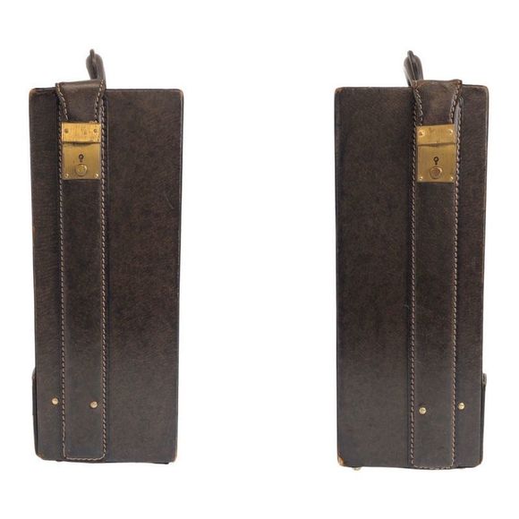 Gucci Vintage Sherry Line Old Gucci Brown Leather Business Bag Trunk Attache - Picture 8 of 9